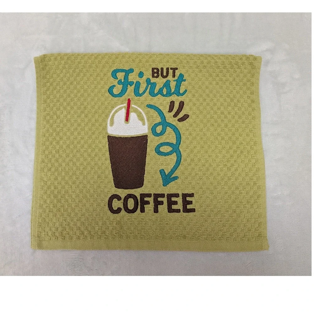 But First Coffee Kitchen Bath Bar Hand Towel Coffee Theme Kitchens